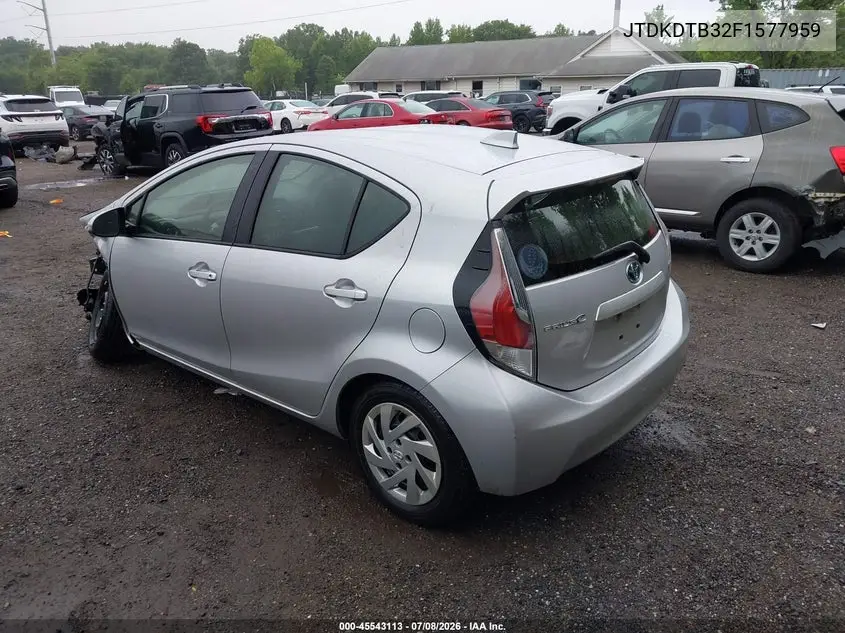 2015 Toyota Prius C Four/One/Three/Two VIN: JTDKDTB32F1577959 Lot: 45543113