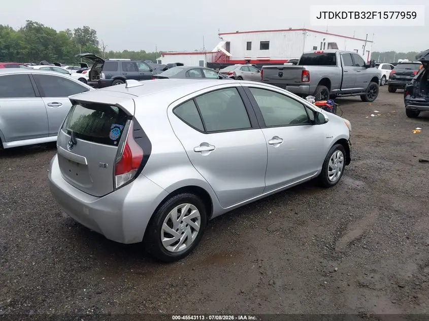 2015 Toyota Prius C Four/One/Three/Two VIN: JTDKDTB32F1577959 Lot: 45543113