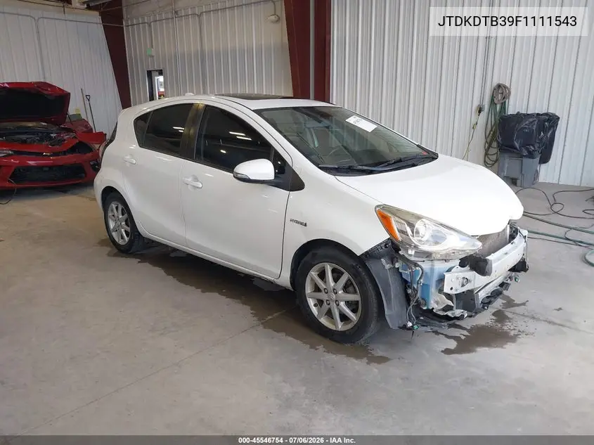 2015 Toyota Prius C Four VIN: JTDKDTB39F1111543 Lot: 45546754