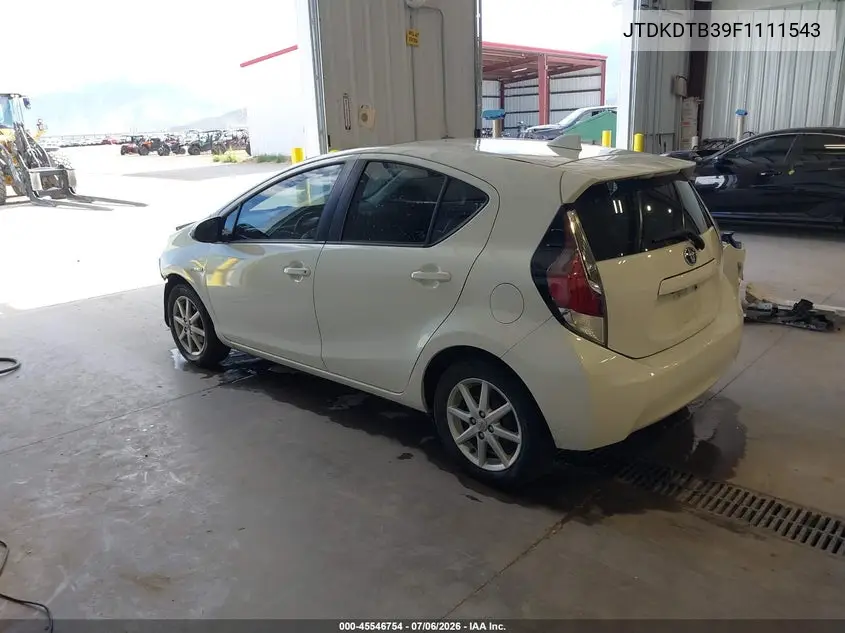 2015 Toyota Prius C Four VIN: JTDKDTB39F1111543 Lot: 45546754