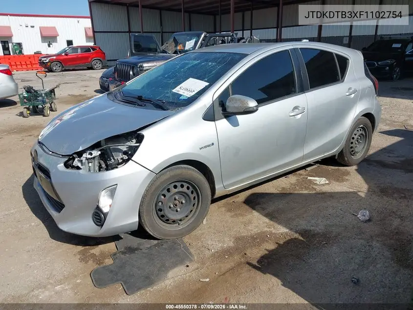 2015 Toyota Prius C Two VIN: JTDKDTB3XF1102754 Lot: 45550378