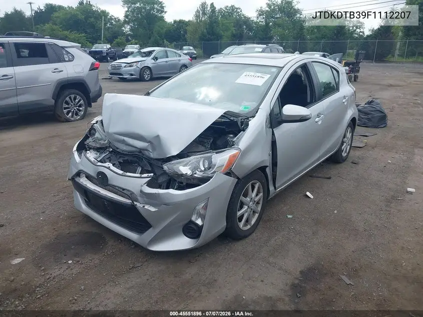 2015 Toyota Prius C Three VIN: JTDKDTB39F1112207 Lot: 45551896
