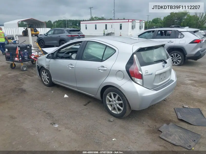 2015 Toyota Prius C Three VIN: JTDKDTB39F1112207 Lot: 45551896