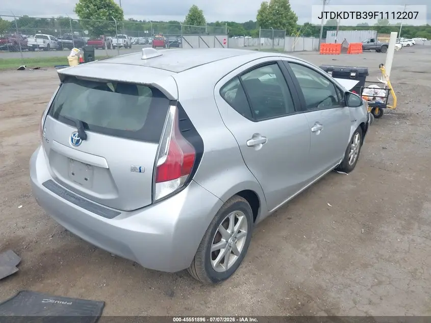 2015 Toyota Prius C Three VIN: JTDKDTB39F1112207 Lot: 45551896