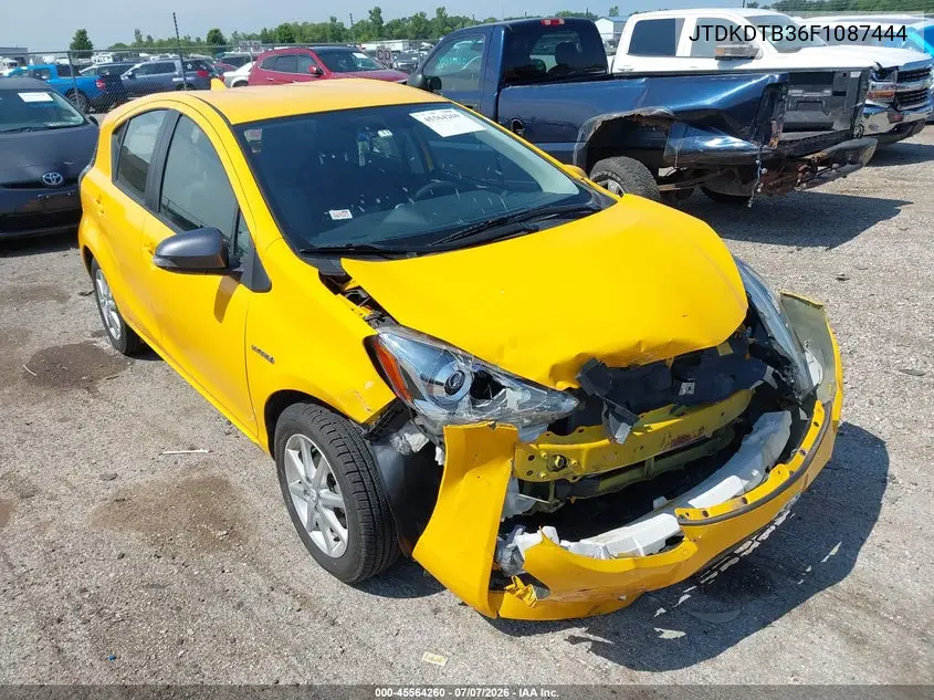 2015 Toyota Prius C Three VIN: JTDKDTB36F1087444 Lot: 45564260