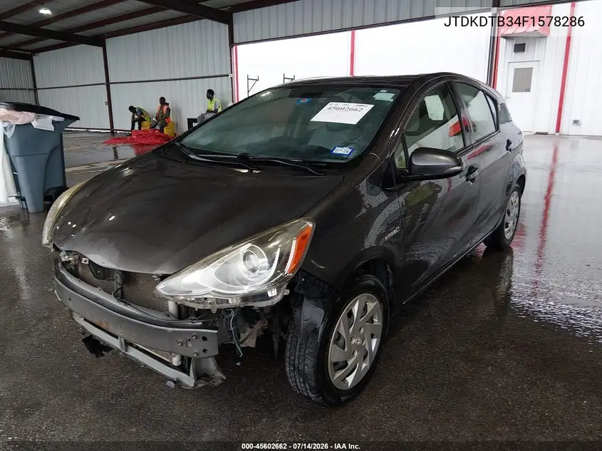 2015 Toyota Prius C One VIN: JTDKDTB34F1578286 Lot: 45602662