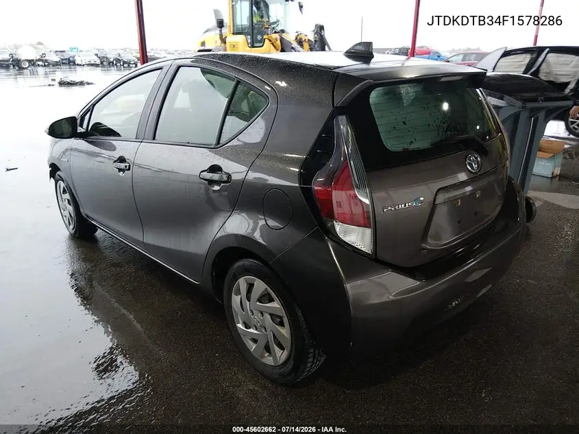 2015 Toyota Prius C One VIN: JTDKDTB34F1578286 Lot: 45602662