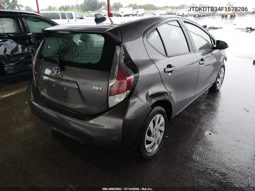 2015 Toyota Prius C One VIN: JTDKDTB34F1578286 Lot: 45602662