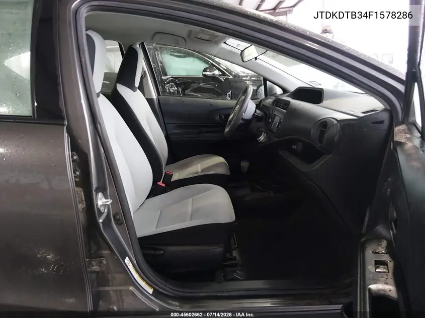 2015 Toyota Prius C One VIN: JTDKDTB34F1578286 Lot: 45602662