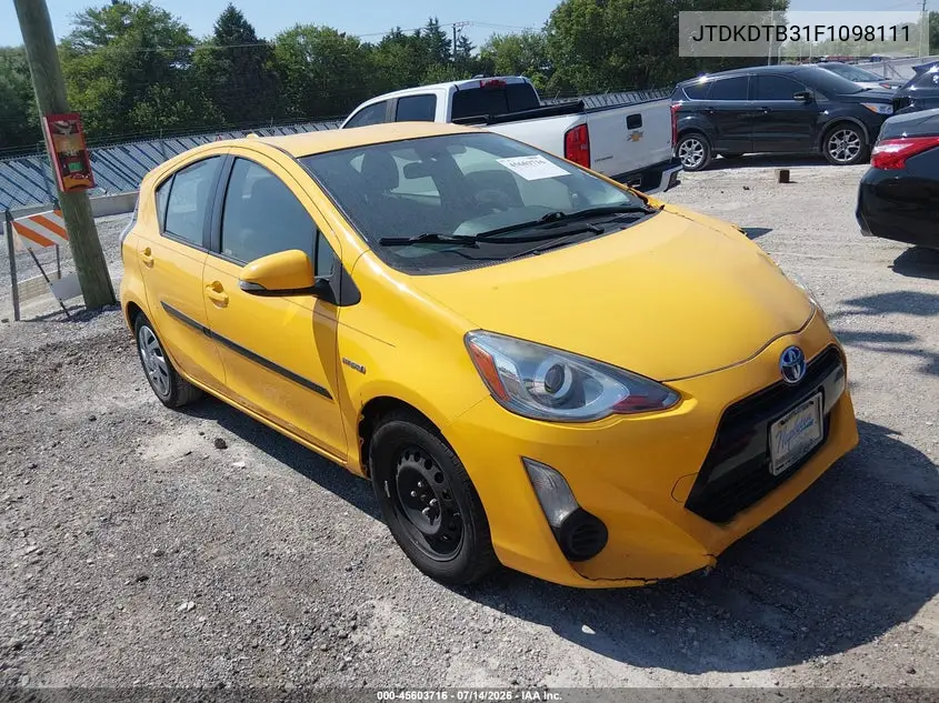 2015 Toyota Prius C Two VIN: JTDKDTB31F1098111 Lot: 45603716