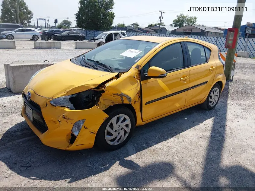 2015 Toyota Prius C Two VIN: JTDKDTB31F1098111 Lot: 45603716