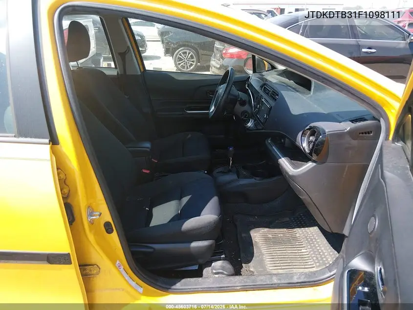 2015 Toyota Prius C Two VIN: JTDKDTB31F1098111 Lot: 45603716
