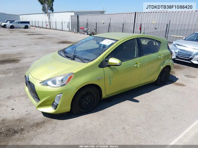 2015 Toyota Prius C Two VIN: JTDKDTB38F1088420 Lot: 45613199