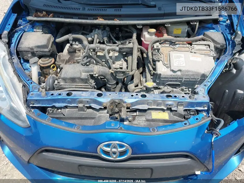 2015 Toyota Prius C One VIN: JTDKDTB33F1586766 Lot: 45618208