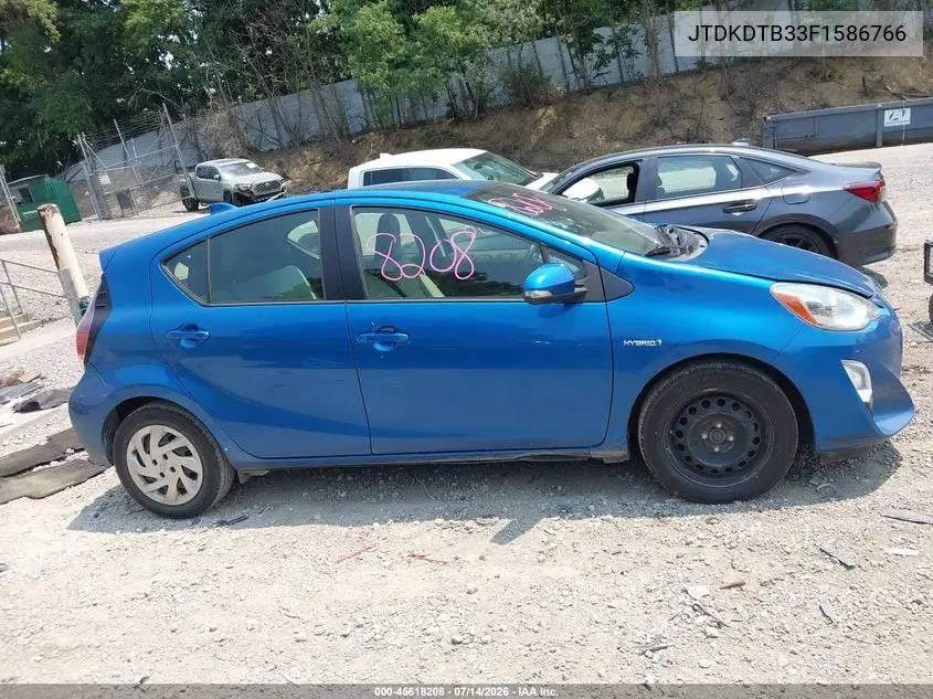 2015 Toyota Prius C One VIN: JTDKDTB33F1586766 Lot: 45618208