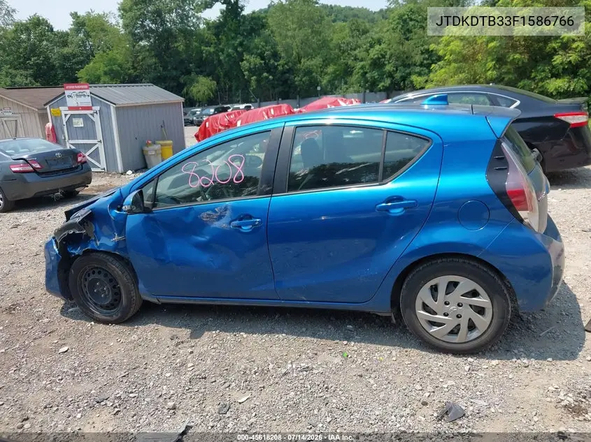 2015 Toyota Prius C One VIN: JTDKDTB33F1586766 Lot: 45618208