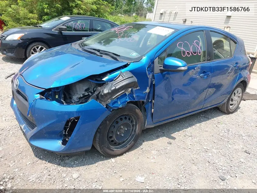 2015 Toyota Prius C One VIN: JTDKDTB33F1586766 Lot: 45618208