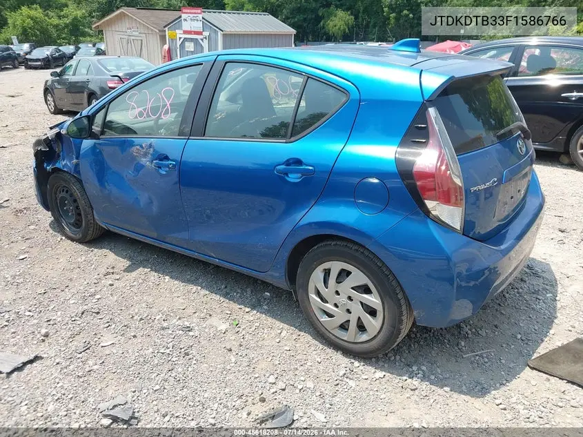 2015 Toyota Prius C One VIN: JTDKDTB33F1586766 Lot: 45618208