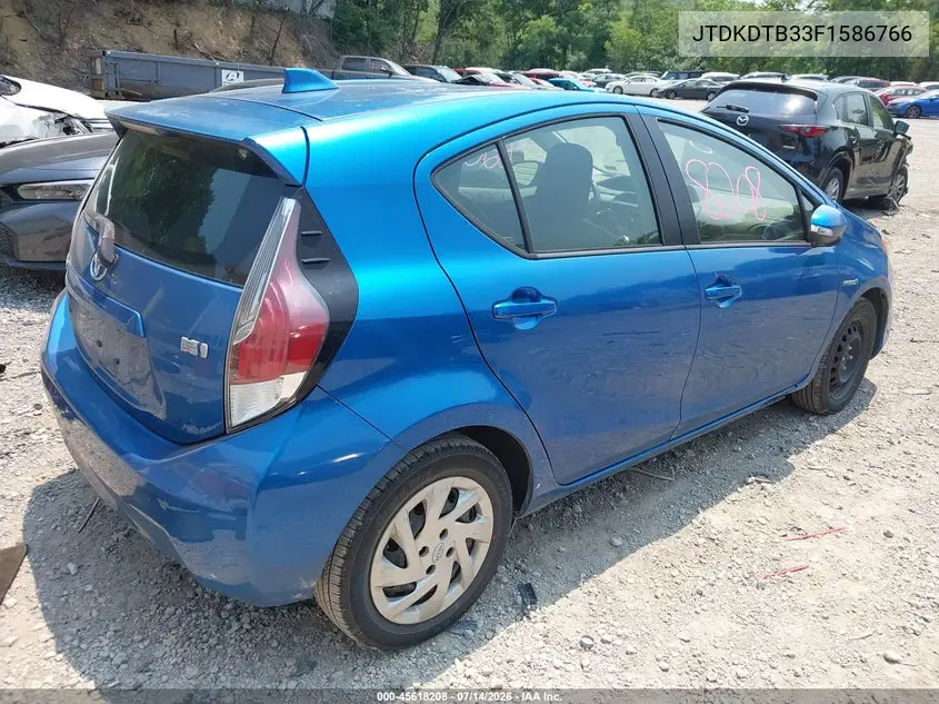 2015 Toyota Prius C One VIN: JTDKDTB33F1586766 Lot: 45618208