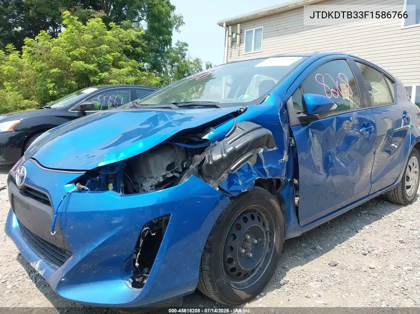 2015 Toyota Prius C One VIN: JTDKDTB33F1586766 Lot: 45618208