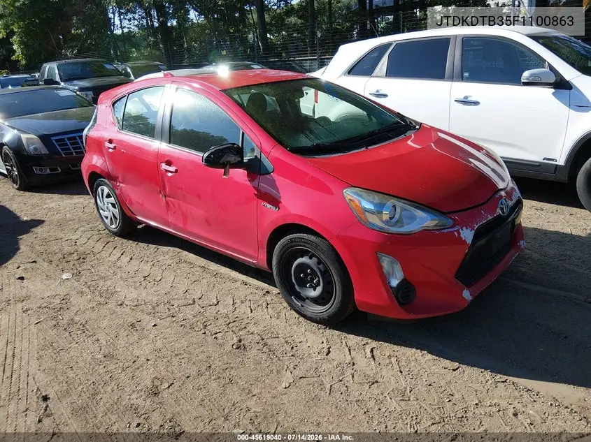2015 Toyota Prius C Two VIN: JTDKDTB35F1100863 Lot: 45619040