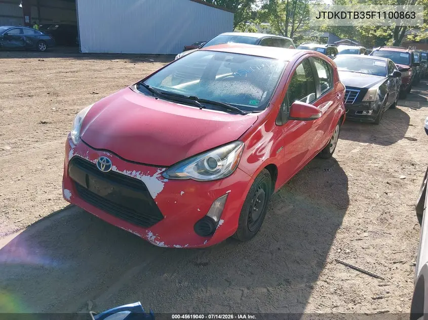 2015 Toyota Prius C Two VIN: JTDKDTB35F1100863 Lot: 45619040