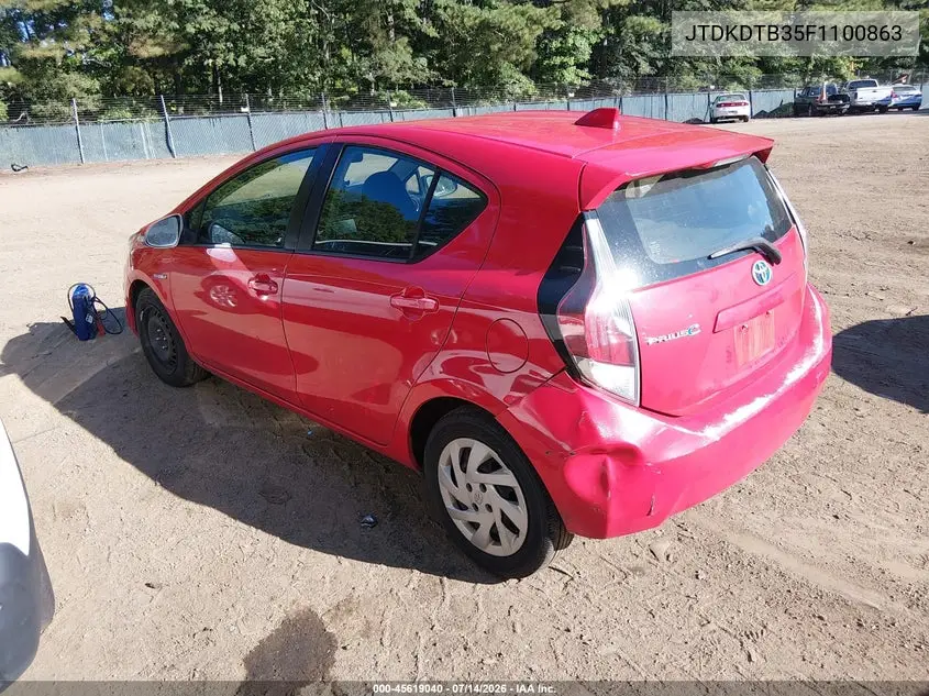 2015 Toyota Prius C Two VIN: JTDKDTB35F1100863 Lot: 45619040