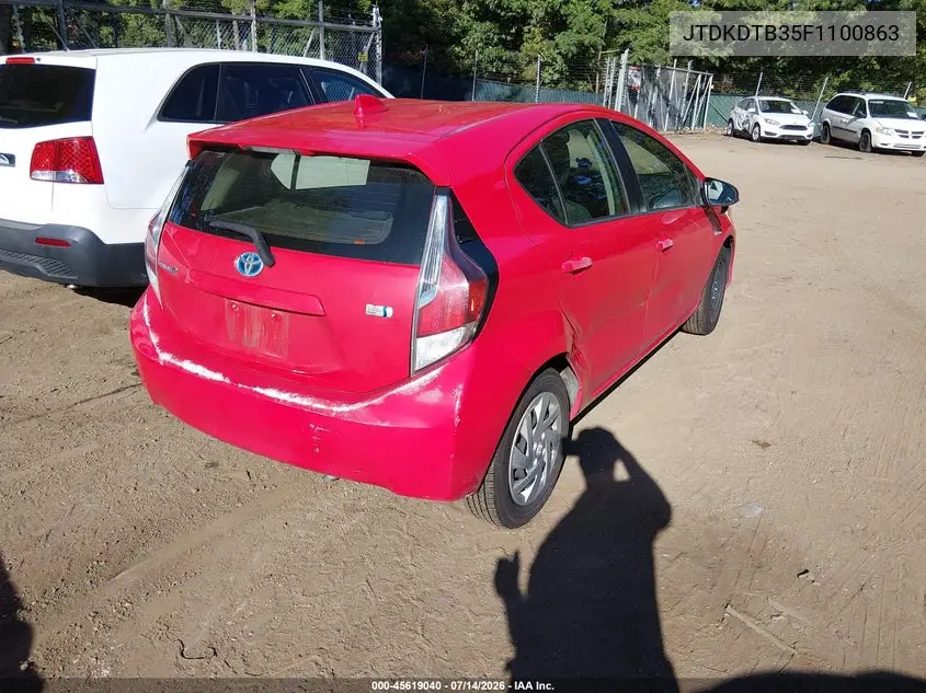 2015 Toyota Prius C Two VIN: JTDKDTB35F1100863 Lot: 45619040