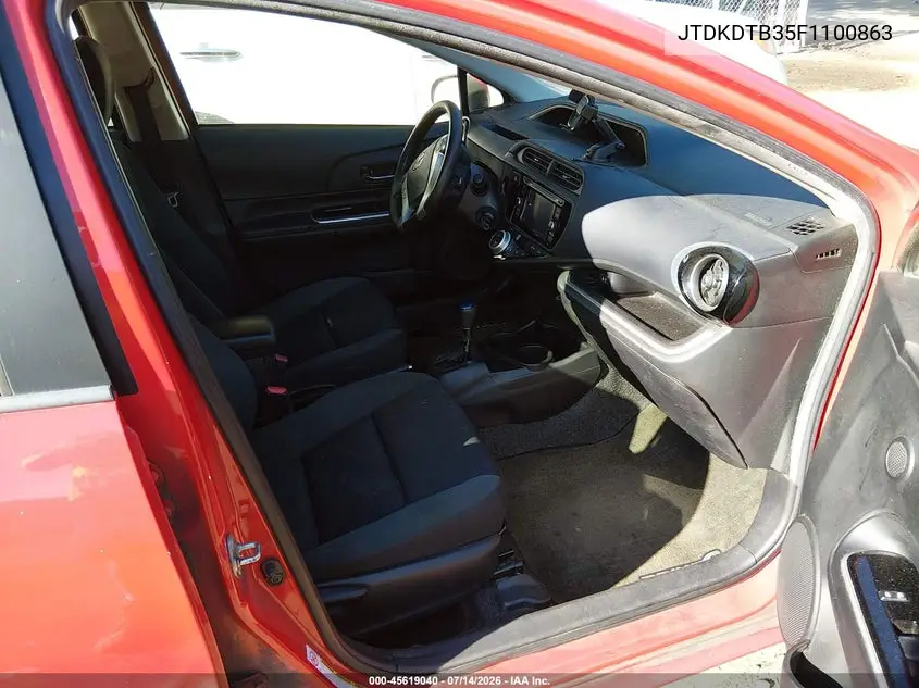 2015 Toyota Prius C Two VIN: JTDKDTB35F1100863 Lot: 45619040