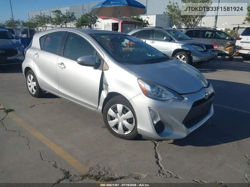 2015 Toyota Prius C One VIN: JTDKDTB33F1581924 Lot: 45621381