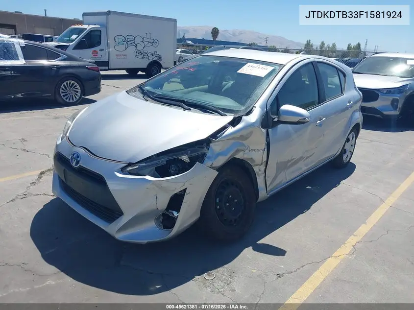 2015 Toyota Prius C One VIN: JTDKDTB33F1581924 Lot: 45621381