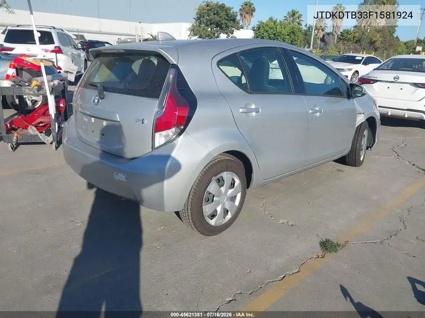2015 Toyota Prius C One VIN: JTDKDTB33F1581924 Lot: 45621381