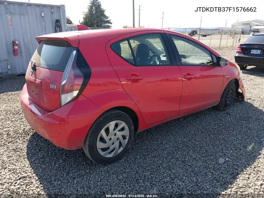 2015 Toyota Prius C One VIN: JTDKDTB37F1576662 Lot: 45628924