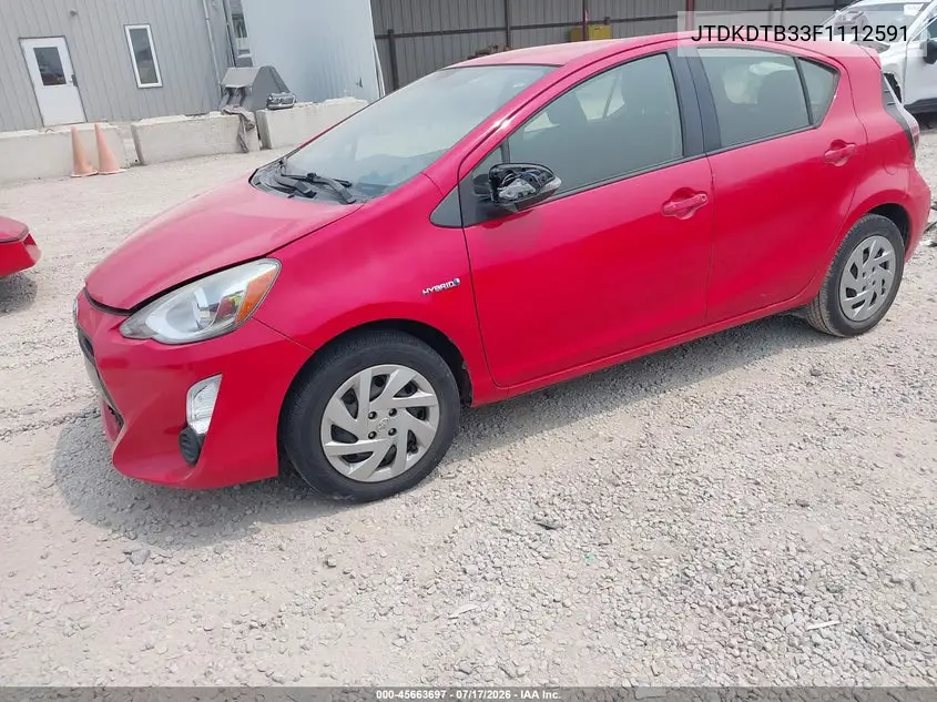 2015 Toyota Prius C Two VIN: JTDKDTB33F1112591 Lot: 45663697