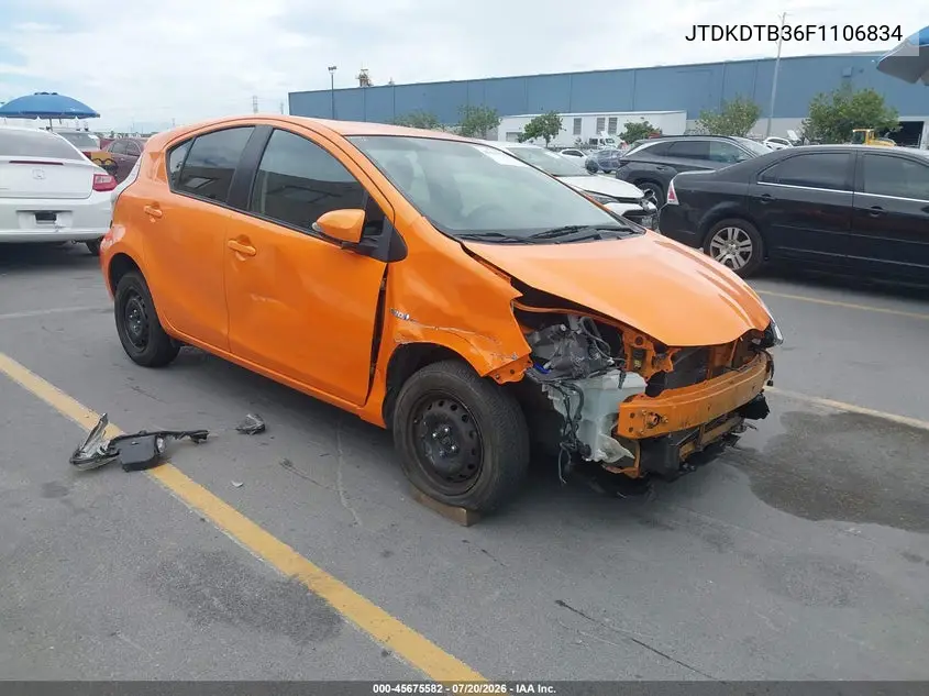 2015 Toyota Prius C Three VIN: JTDKDTB36F1106834 Lot: 45675582