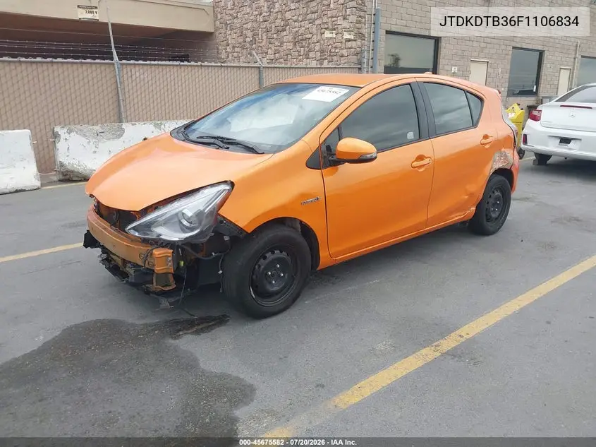 2015 Toyota Prius C Three VIN: JTDKDTB36F1106834 Lot: 45675582