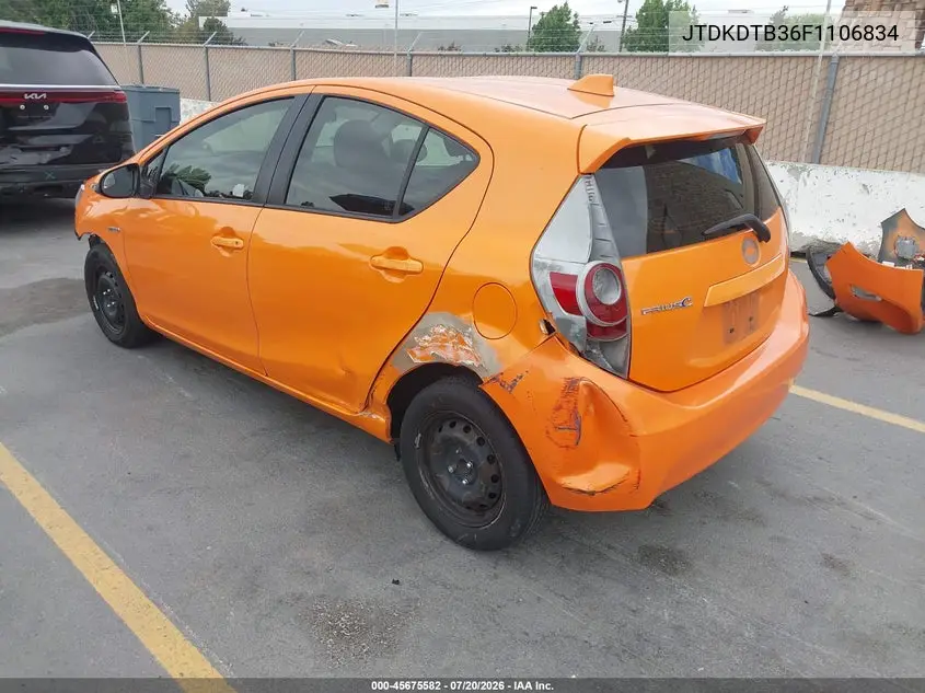 2015 Toyota Prius C Three VIN: JTDKDTB36F1106834 Lot: 45675582
