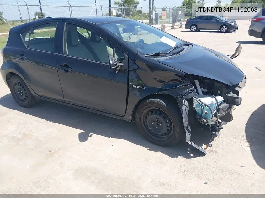 2015 Toyota Prius C One VIN: JTDKDTB34F1102068 Lot: 45685710