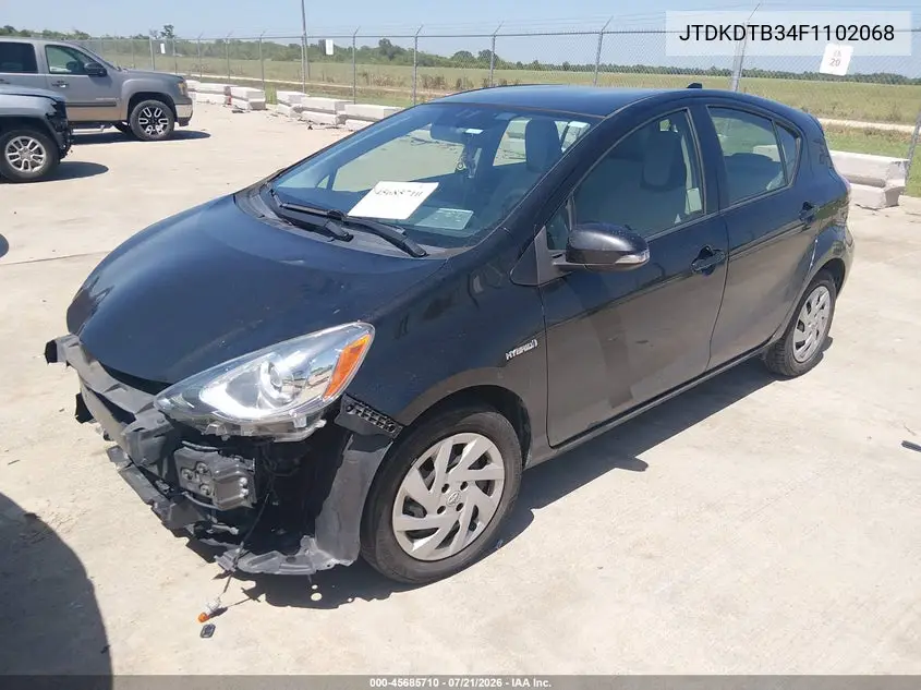 2015 Toyota Prius C One VIN: JTDKDTB34F1102068 Lot: 45685710