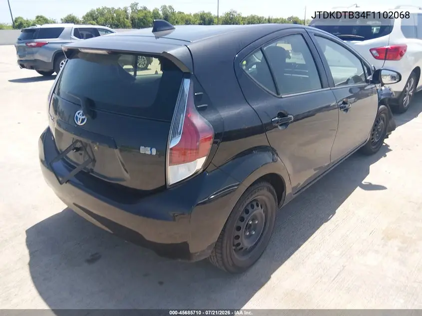 2015 Toyota Prius C One VIN: JTDKDTB34F1102068 Lot: 45685710