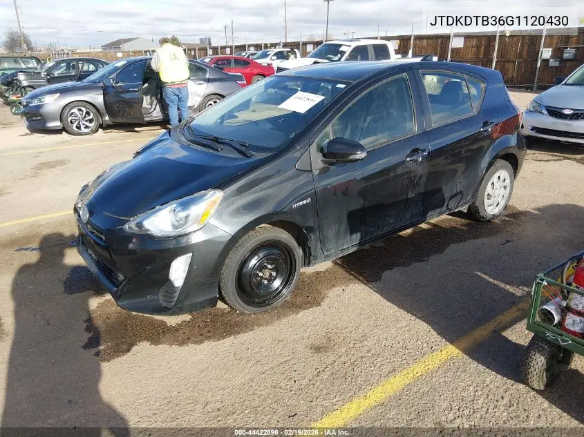 2016 Toyota Prius C Two VIN: JTDKDTB36G1120430 Lot: 44422896