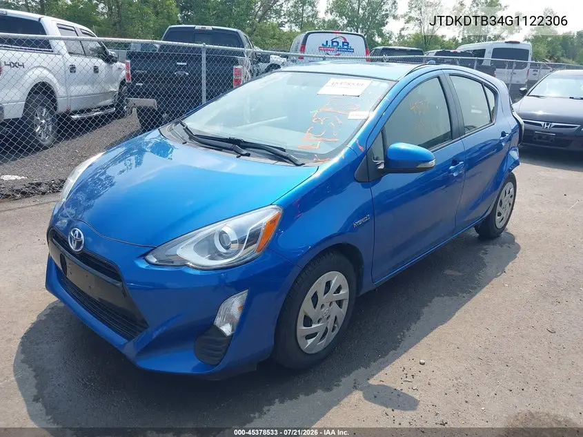 2016 Toyota Prius C Two VIN: JTDKDTB34G1122306 Lot: 45378533