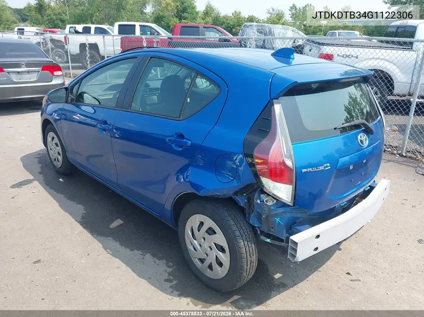 2016 Toyota Prius C Two VIN: JTDKDTB34G1122306 Lot: 45378533