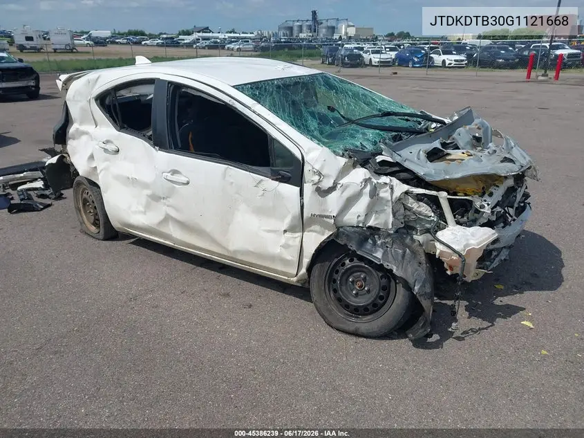 2016 Toyota Prius C Two VIN: JTDKDTB30G1121668 Lot: 45386239