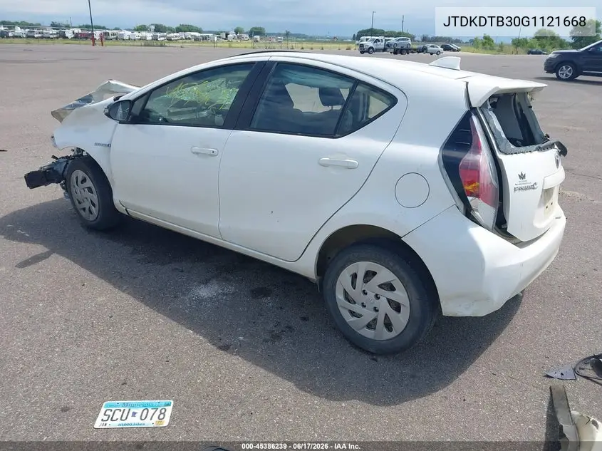 2016 Toyota Prius C Two VIN: JTDKDTB30G1121668 Lot: 45386239