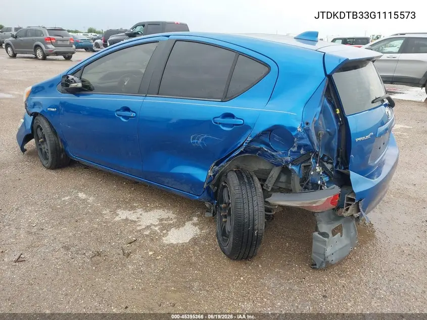 2016 Toyota Prius C Two VIN: JTDKDTB33G1115573 Lot: 45395366