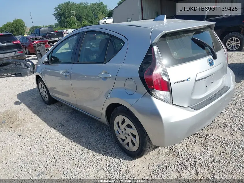 2016 Toyota Prius C Two VIN: JTDKDTB39G1139425 Lot: 45454928