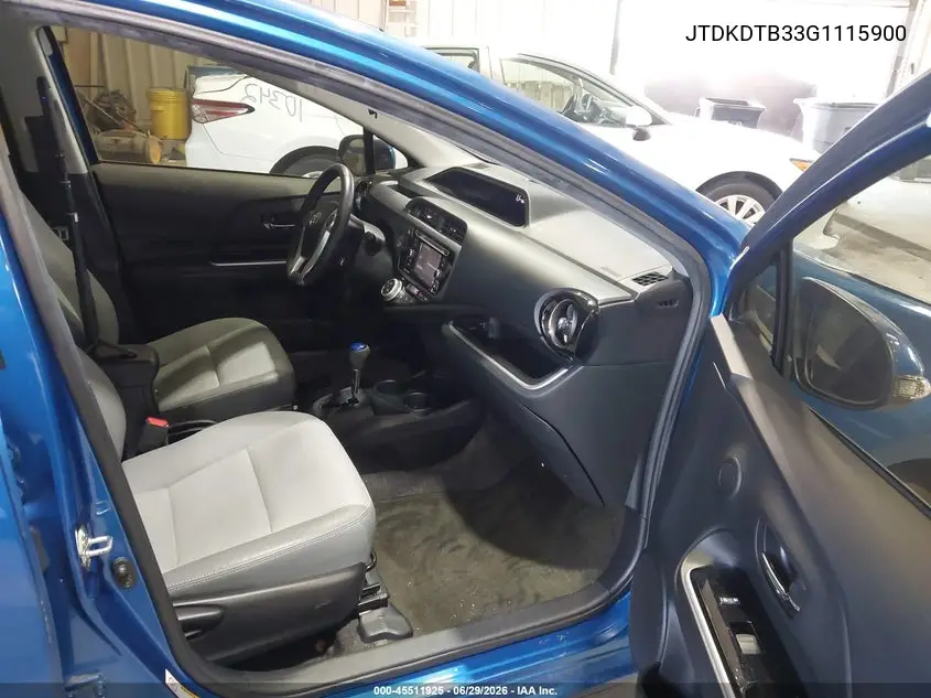 2016 Toyota Prius C Four VIN: JTDKDTB33G1115900 Lot: 45511925