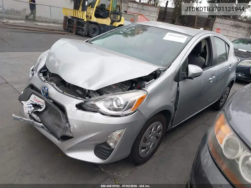 2016 Toyota Prius C Two VIN: JTDKDTB37G1125944 Lot: 45519103