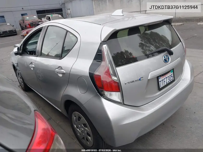 2016 Toyota Prius C Two VIN: JTDKDTB37G1125944 Lot: 45519103